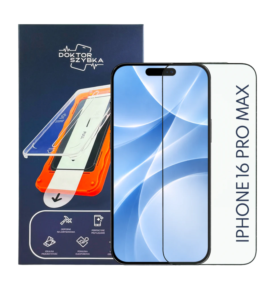Szkło hartowane Szybka ochronna iPhone 16 Pro Max + APLIKATOR 1SZT