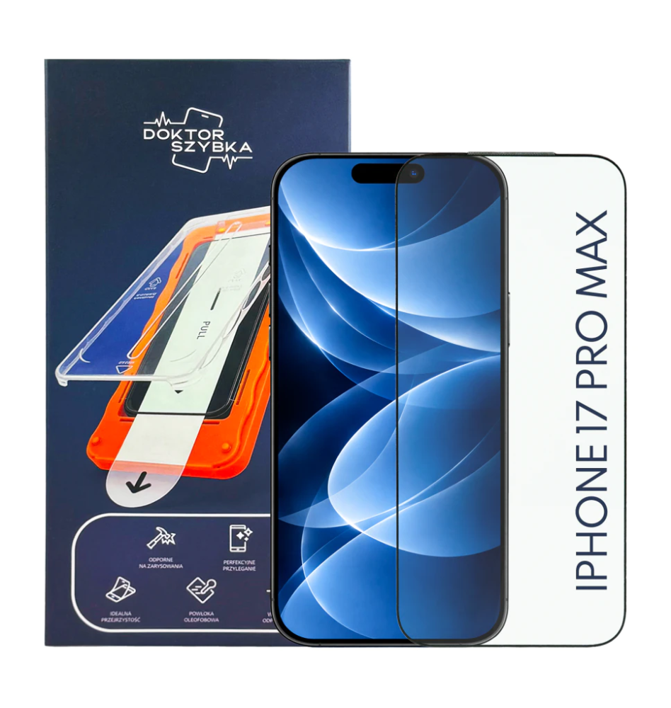 Szybka Szkło hartowane iPhone 17 Pro Max + APLIKATOR